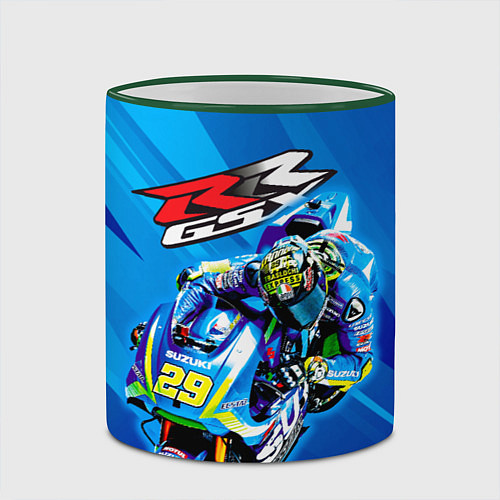 Кружка цветная Suzuki MotoGP / 3D-Зеленый кант – фото 2