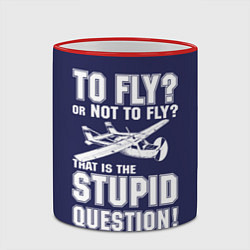Кружка 3D Летать, или не летать?, цвет: 3D-красный кант — фото 2