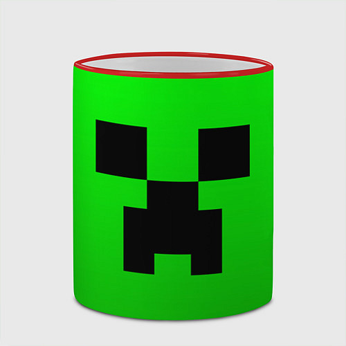 Кружка цветная MINECRAFT / 3D-Красный кант – фото 2