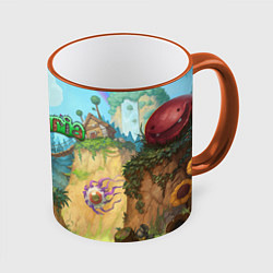 Кружка 3D Terraria, цвет: 3D-оранжевый кант