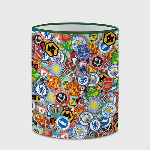 Кружка цветная Английская Премьер Лига / 3D-Зеленый кант – фото 2