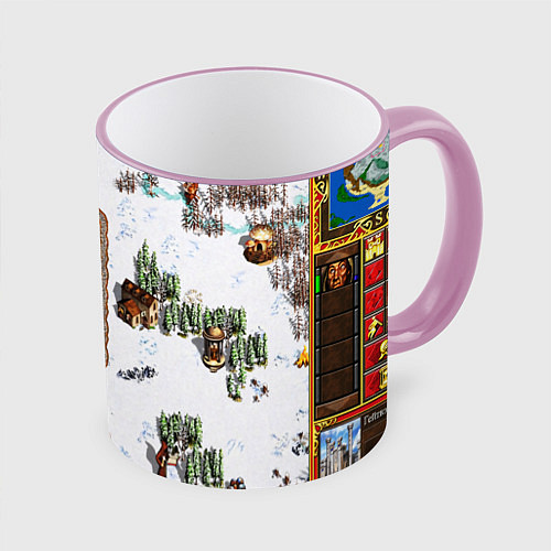 Кружка цветная Heroes of Might and Magic / 3D-Розовый кант – фото 1