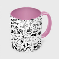 Кружка 3D LIL PEEP LOGOBOMBING, цвет: 3D-белый + розовый