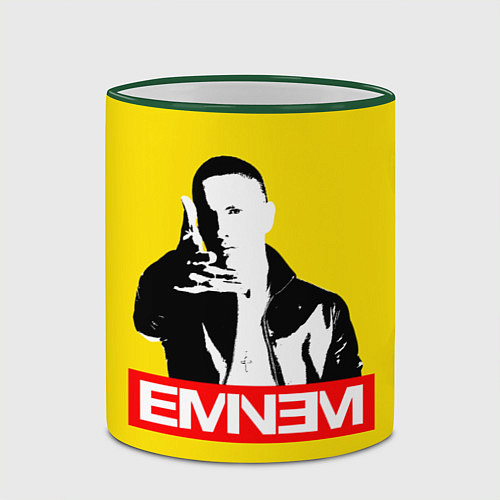Кружка цветная Eminem / 3D-Зеленый кант – фото 2