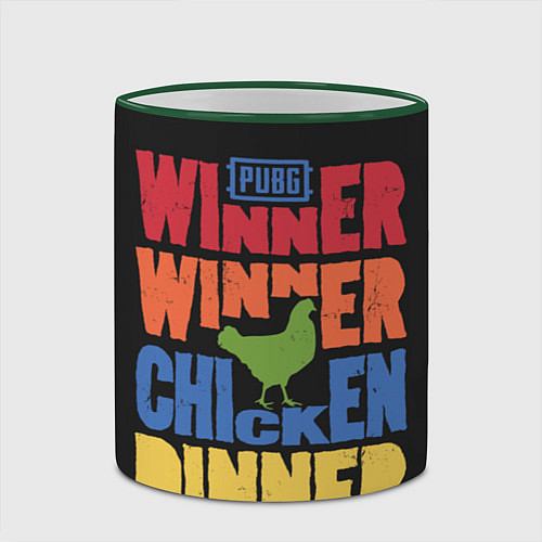 Кружка цветная Winner Chicken Dinner / 3D-Зеленый кант – фото 2