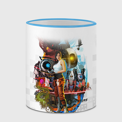 Кружка цветная PORTAL / 3D-Небесно-голубой кант – фото 2