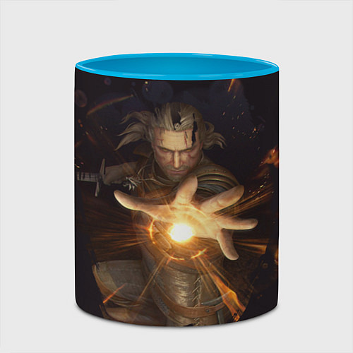 Кружка цветная Ведьмак / 3D-Белый + небесно-голубой – фото 2