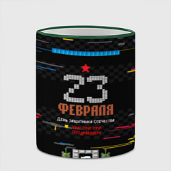 Кружка 3D Танчики dendy 23 февраля, цвет: 3D-зеленый кант — фото 2
