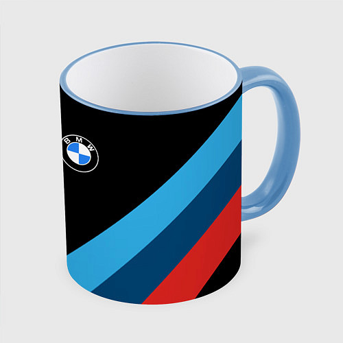 Кружка цветная BMW / 3D-Небесно-голубой кант – фото 1