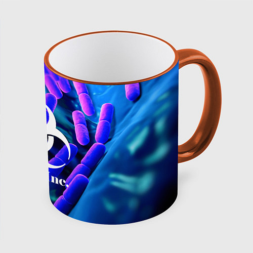 Кружка цветная PLAGUE INC / 3D-Оранжевый кант – фото 1