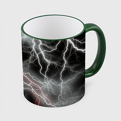 Кружка 3D Молния, цвет: 3D-зеленый кант