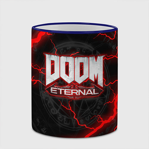 Кружка цветная DOOM ETERNAL / 3D-Синий кант – фото 2