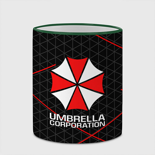 Кружка цветная UMBRELLA CORP / 3D-Зеленый кант – фото 2