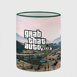 Кружка 3D Grand Theft Auto 5, цвет: 3D-зеленый кант — фото 2