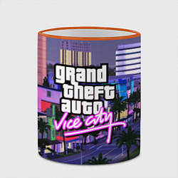 Кружка 3D Grand Theft Auto Vice City, цвет: 3D-оранжевый кант — фото 2