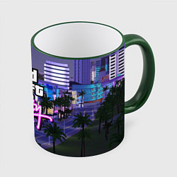 Кружка 3D Grand Theft Auto Vice City, цвет: 3D-зеленый кант