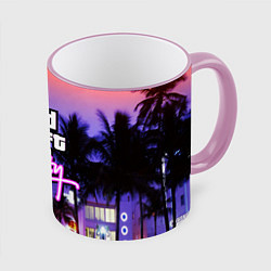 Кружка 3D Grand Theft Auto Vice City, цвет: 3D-розовый кант