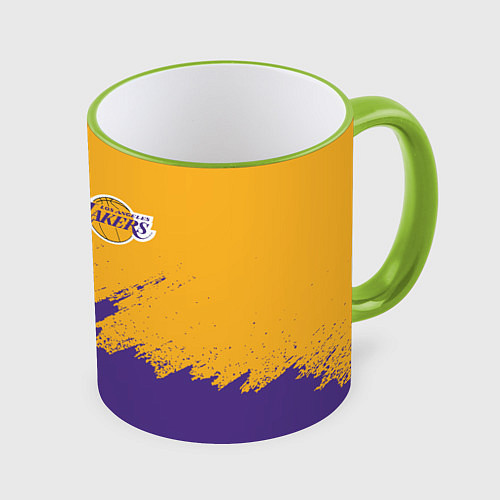 Кружка цветная LA LAKERS / 3D-Светло-зеленый кант – фото 1