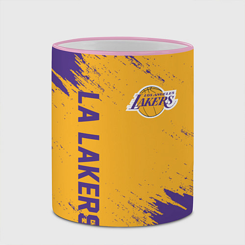 Кружка цветная LA LAKERS / 3D-Розовый кант – фото 2