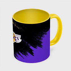 Кружка 3D LA LAKERS, цвет: 3D-белый + желтый