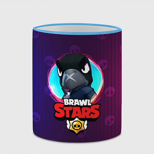 Кружка цветная Brawl Stars Crow v1 / 3D-Небесно-голубой кант – фото 2