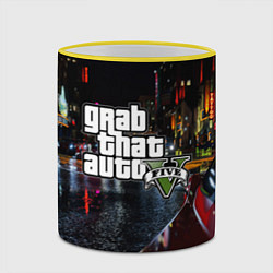 Кружка 3D Grand Theft Auto V, цвет: 3D-желтый кант — фото 2