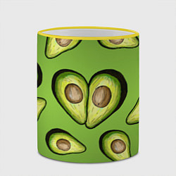 Кружка 3D Люблю авокадо, цвет: 3D-желтый кант — фото 2