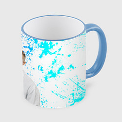 Кружка 3D Егор Крид, цвет: 3D-небесно-голубой кант