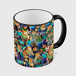 Кружка 3D MINECRAFT ПЕРСОНАЖИ, цвет: 3D-черный кант