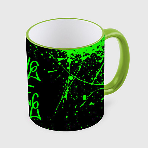 Кружка цветная GROVE STREET GTA / 3D-Светло-зеленый кант – фото 1