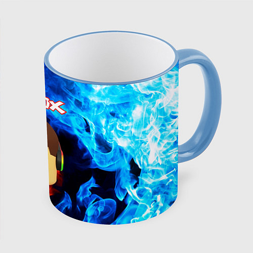 Кружка цветная ROBLOX / 3D-Небесно-голубой кант – фото 1