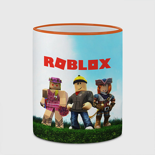 Кружка цветная ROBLOX / 3D-Оранжевый кант – фото 2