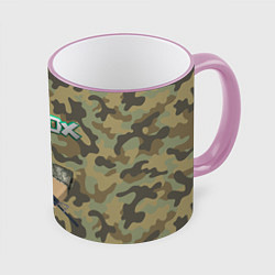 Кружка 3D Roblox 23 February Camouflage, цвет: 3D-розовый кант