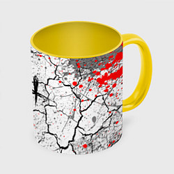 Кружка 3D DEAD BY DAYLIGHT, цвет: 3D-белый + желтый