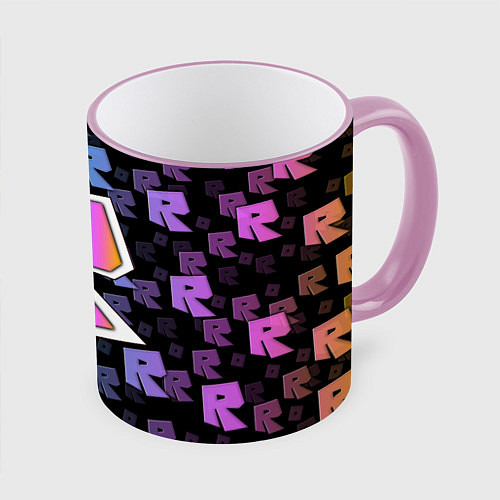 Кружка цветная ROBLOX / 3D-Розовый кант – фото 1