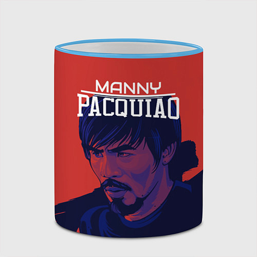 Кружка цветная Manny Pacquiao / 3D-Небесно-голубой кант – фото 2