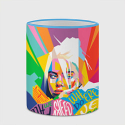 Кружка 3D BILLIE EILISH, цвет: 3D-небесно-голубой кант — фото 2