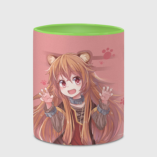 Кружка цветная Raphtalia / 3D-Белый + светло-зеленый – фото 2