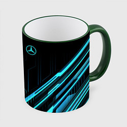 Кружка 3D Mercedes-Benz, цвет: 3D-зеленый кант