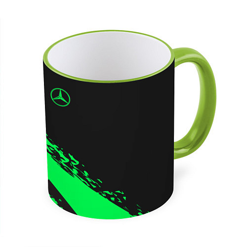 Кружка цветная Mercedes-Benz / 3D-Светло-зеленый кант – фото 1