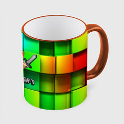 Кружка 3D MINECRAFT, цвет: 3D-оранжевый кант