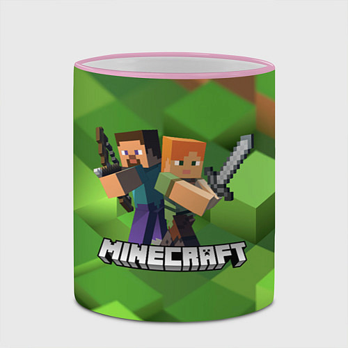 Кружка цветная MINECRAFT / 3D-Розовый кант – фото 2