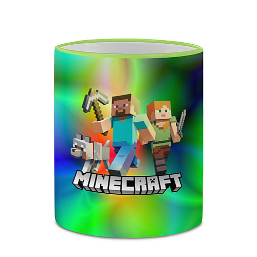 Кружка цветная MINECRAFT / 3D-Светло-зеленый кант – фото 2