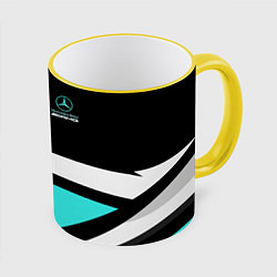 Кружка 3D Mercedes-AMG, цвет: 3D-желтый кант