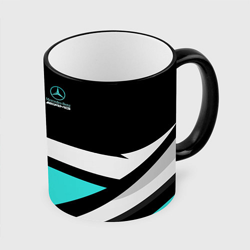 Кружка цветная Mercedes-AMG / 3D-Черный кант – фото 1