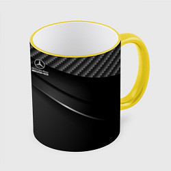 Кружка 3D Mercedes-AMG, цвет: 3D-желтый кант