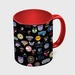 Кружка 3D NBA Pattern, цвет: 3D-белый + красный