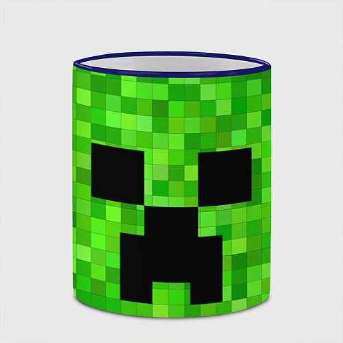 Кружка цветная MINECRAFT / 3D-Синий кант – фото 2