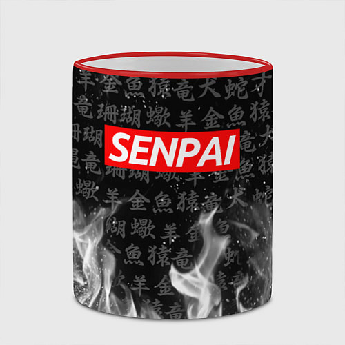 Кружка цветная SENPAI / 3D-Красный кант – фото 2