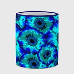 Кружка 3D Голубые хризантемы, цвет: 3D-синий кант — фото 2